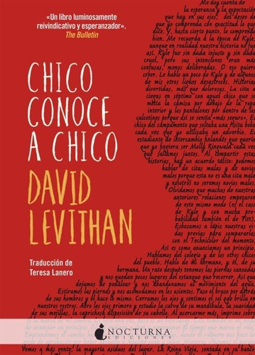 Chico Conoce A Chico - David Levithan - Nuevo - Original