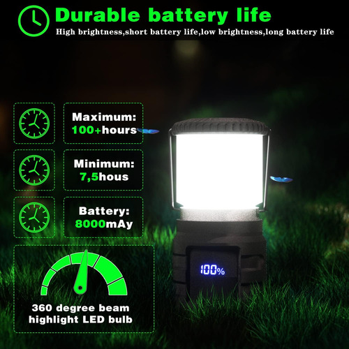 Linterna De Campamento De 8000 Mah Recargable Para Cortes De