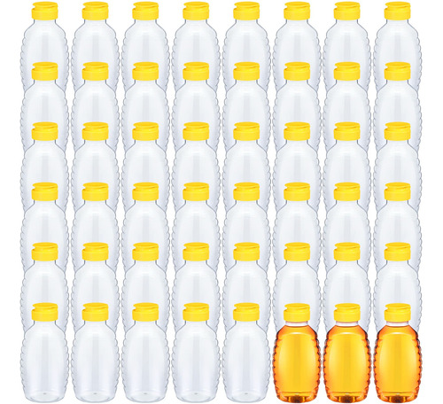 48 Botella Miel 16 Onza Plastico Transparente Para Tarro