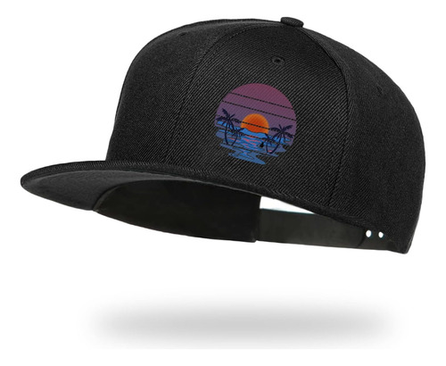 Sunset Hat Snapback Sombreros Para Hombres Black Flat Bill B