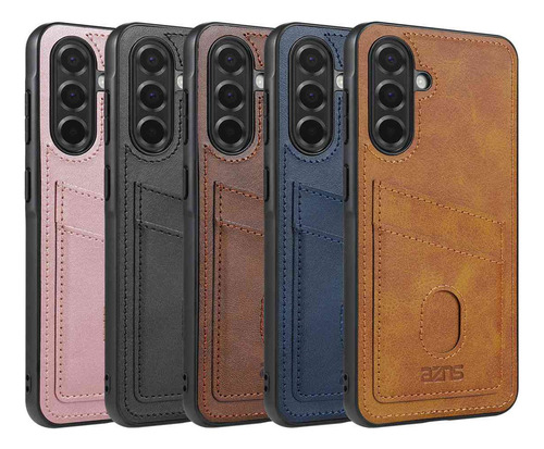 Funda De Piel Sintética Con Ranura Para Tarjetas Para Samsung Galaxy A05s A06 A13 A14 A15 A16 A23 A25 A26 A33 A34 A35