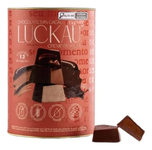 Bombom de chocolate belga com avelã Luckau 200g