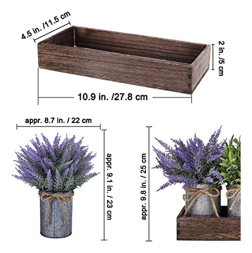 Conjunto 3 Plantas Artificiales En Macetas Galvanizadas Con