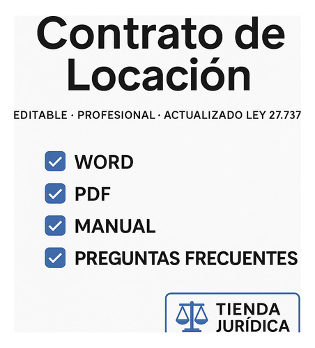 Contrato De Locación - Modelo Editable Word + Pdf