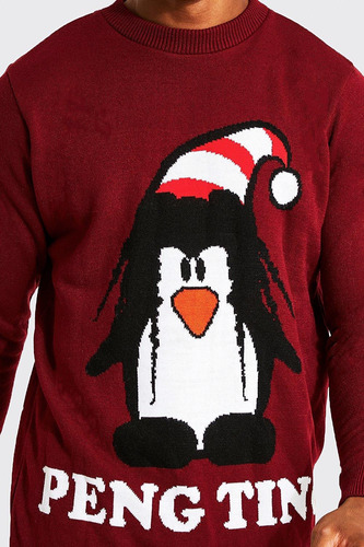 Sweater De Navidad Santa Pinguino Tejido Talla L Y Xl