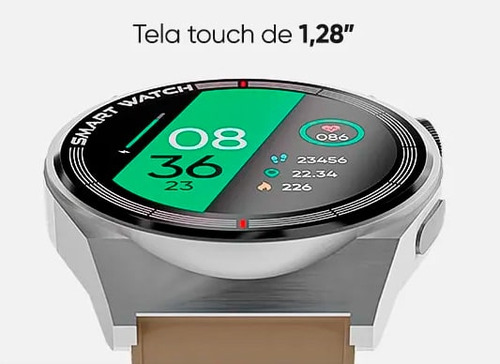 Relógio Smartwatch Touch 1,28 Ip67 Gt Classic Bege Goldentec
