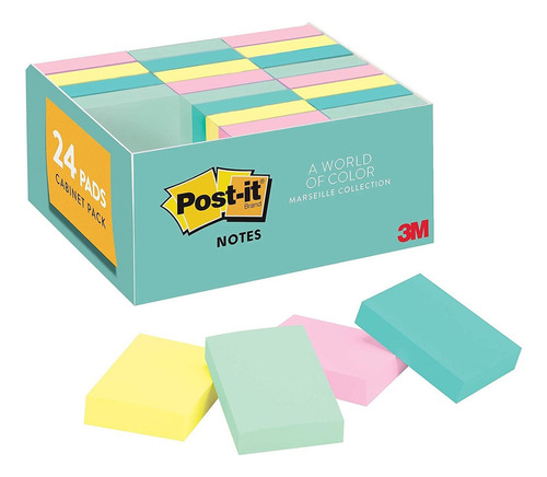 Post-it Mini Notes, 1.5x2 In, 24 Pads, Americas #1 Favorite