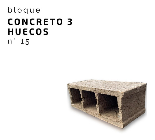 Imagen 3 de 3 de Bloque De Concreto Nro 15