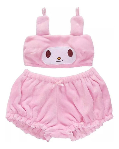 Conjunto De Pijama Kawaii De Terciopelo De Felpa Con Sujetad