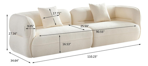 Sofa Seleccional De Nube Gran Tamaño 110p Blanco Yopeng