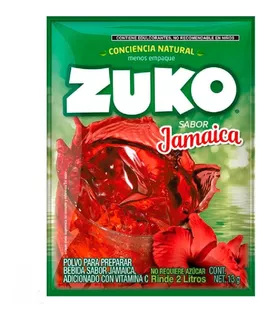 Zuko Polvo Para Bebida Sabor Jamaica De 13 G Rinde 2 Lt