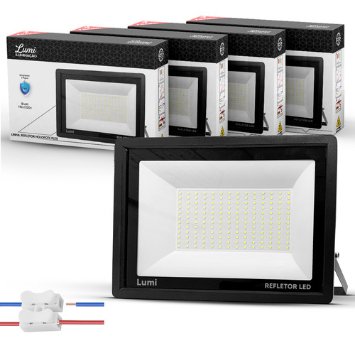 Kit 6 Refletor Holofote Super Led 400w Prova D'água 6500k