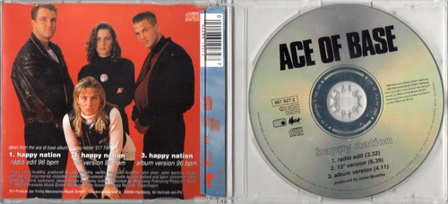 Ace Of Base Happy Nation Single Cd 3 Tracks Uk 1993 (Usado)