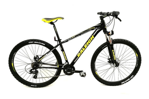 Mountain bike Raleigh Mojave 2.0  2018 R29 19" 21v frenos de disco mecánico cambios Shimano Tourney TX50 y Shimano Tourney TX800 color negro/amarillo  