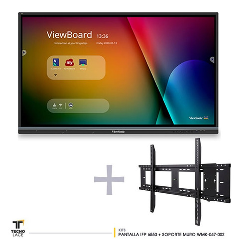 Kit Pantalla Interactiva Viewboard 6550 4k Uhd Con Soporte