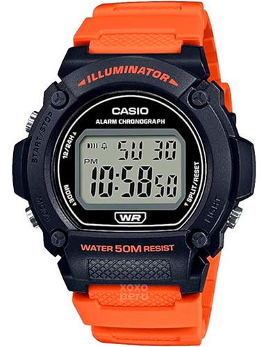 Reloj Casio W-219h-4avdf Naranja Hombre