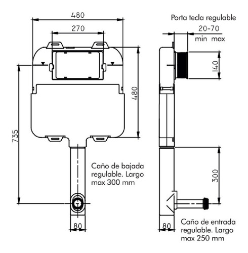 Imagen 2 de 3 de Combo Deposito Ferrum Embutir + Tapa Tecla Redonda Cromada