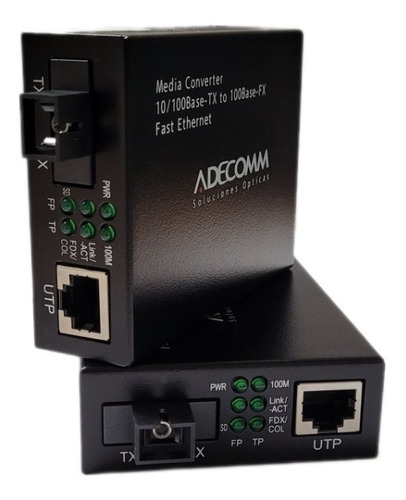 Adecomm Media Converter Monomodo Bidi 10/100 20km