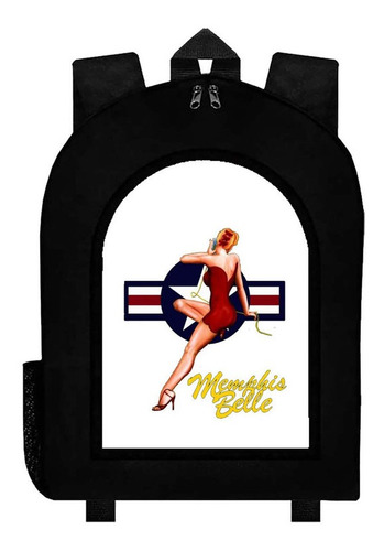 Mochila Negra Guerra Mundial Art#ar6