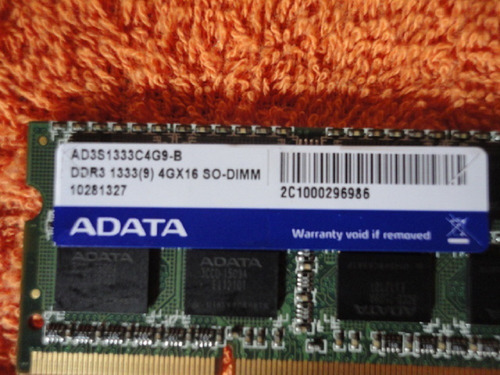 Imagen 3 de 4 de Memoria Ram Para Laptop Modulo De 4gb Ddr3 1333 Mhz