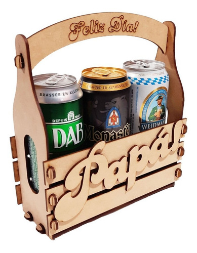 Imagen 3 de 3 de 5 Porta Latas De Cerveza 473cc Souvenirs Fibrofacil Padre