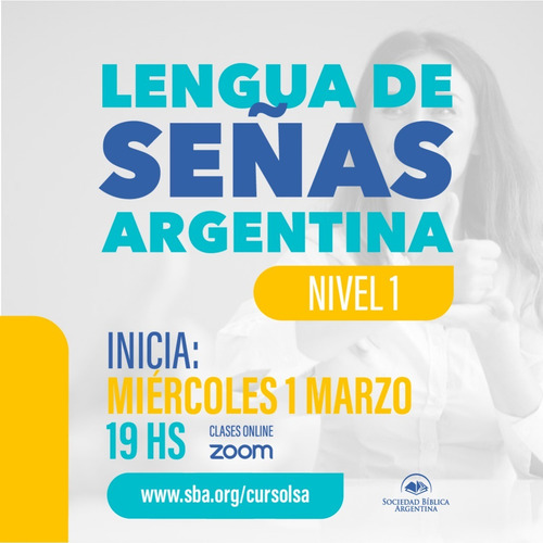 Imagen 1 de 1 de Curso Lengua De Señas Argentina - Nivel 1 - Completo