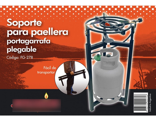 Imagen 2 de 5 de Brogas Soporte Para Paellera Portagarrafa Plegable