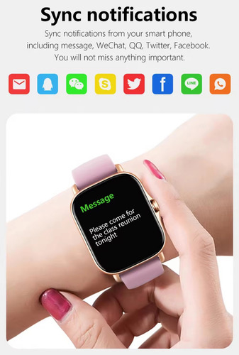 Smart Watch Reloj Inteligente Compatible Con Ios Y Android Dorado Mesh Beige Negro