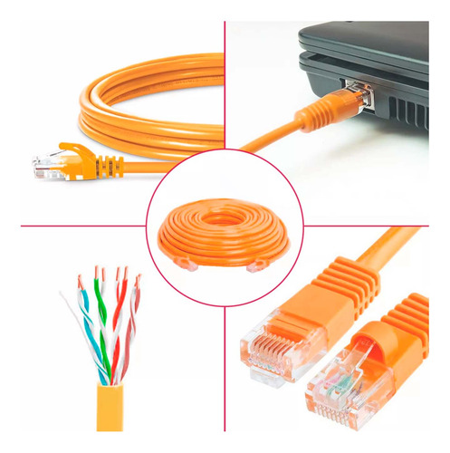 Cable Red Internet Rj45 20 Metros Cat6e Pc Laptop Router