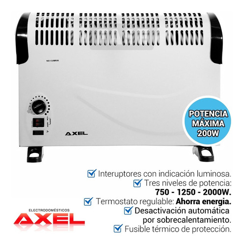 Calefactor eléctrico Axel AX-CO negro y gris 220V