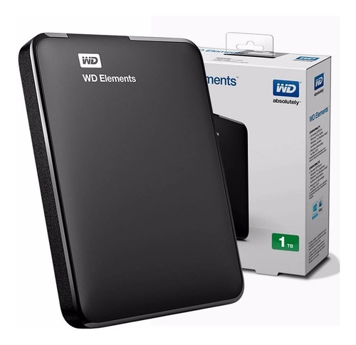 Disco duro externo Western Digital WD Elements Portable WDBUZG0010BBK 1TB negro