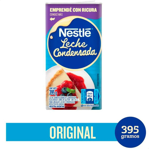 Imagen 2 de 5 de Leche Condensada Nestle 395gr Abre Facil Postres Tortas
