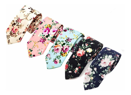 Corbata S De Algodón Con Estampado Floral Para Novio, No Cbt