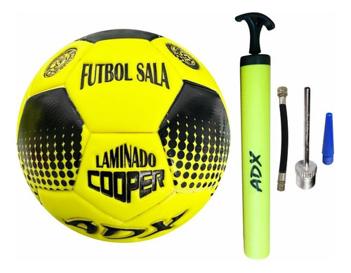 Balon Fut Sala Adx Peso Muerto # 4 C/cámara De Butilo +bomba Color Amarillo