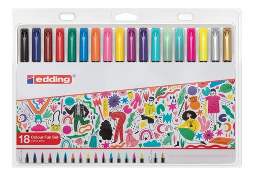 Set Marcador Para Papel Edding Colour Fun Set 18 Colores