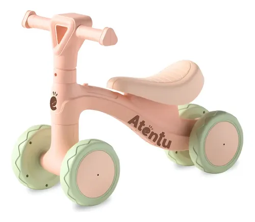Bicicleta De Equilíbrio Infantil Andador Sem Pedal 4 Rodas Rosa