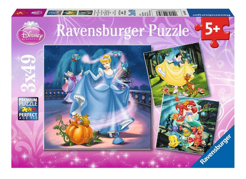 Kit 3 Rompecabezas De Princesas De Disney De 49pz C/ Uno