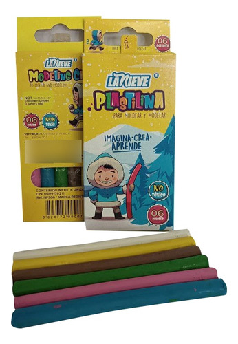 Plastilina De 6 Colores, Marca La Nieve Pack De 2 Unidades