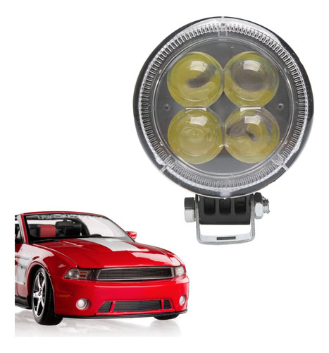 Farol Milha 12w Led 12v 24v Redondo Carro Of Froad 6000k