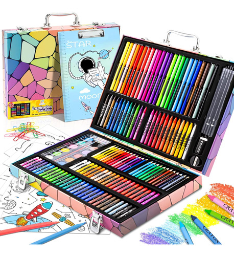 Art Supplies, 180 Piece Drawing Painting Art Kit With C...