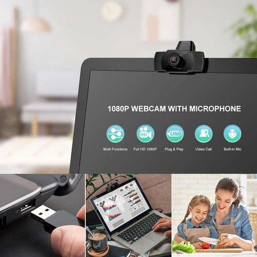 Imagen 4 de 10 de Camara Web 1080p Con Microfono Usb Webcam Para Computadora