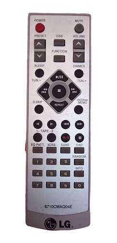 Imagen 1 de 4 de Control Remoto Compatible Con Tv LG 6710cmaq04e