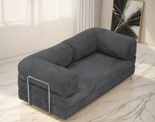 Sillon Teddy Sofa Cama En Caja 180x100x70cm 35kg/m3 Alta Den Gris Oscuro