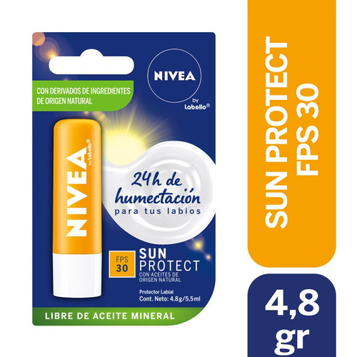 Bálsamo Labial Nivea Sun Protect Spf Piel 4.8 Gr