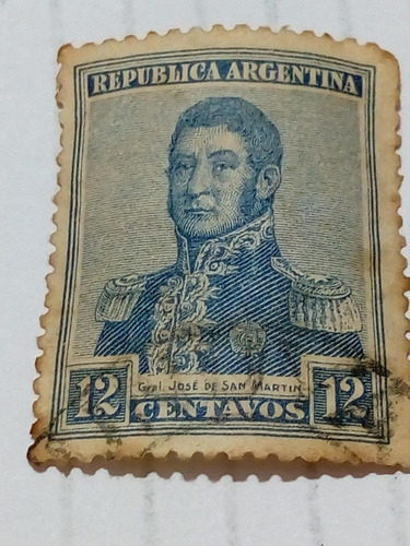 Estampilla San Martin   12 Centavos                  (5)