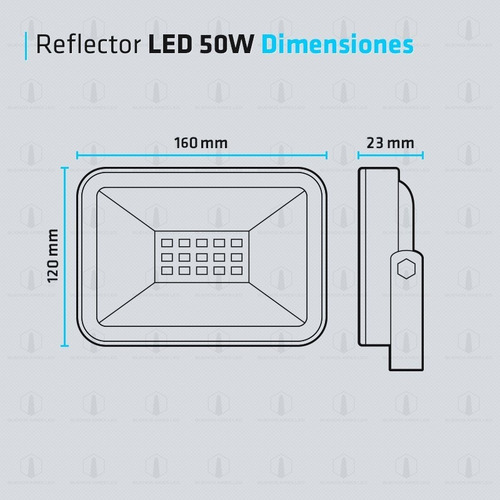 Imagen 5 de 10 de Reflector Led 50w Multiled Bajo Consumo Exterior