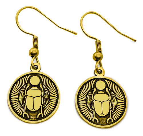 Aros Escarabajo Egipcio Escarabeo Oro 18k Oro 18k