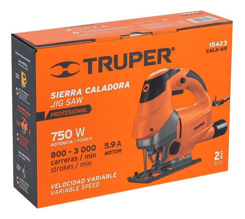 Imagen 4 de 4 de Sierra Caladora 750w 6a Velocidad Variable Truper Profesiona