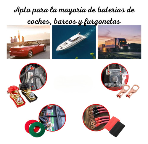 Juego De Terminales Conectores Para Baterías De Autos Rojo Y Verde
