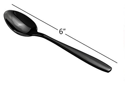 Wekioger 12 Piezas Cucharillas Negras, Cucharas Pequeñas De